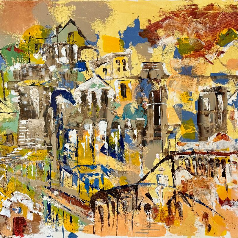 Happy Hour, 2025, acrylic on canvas, 24 × 36 in